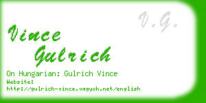 vince gulrich business card